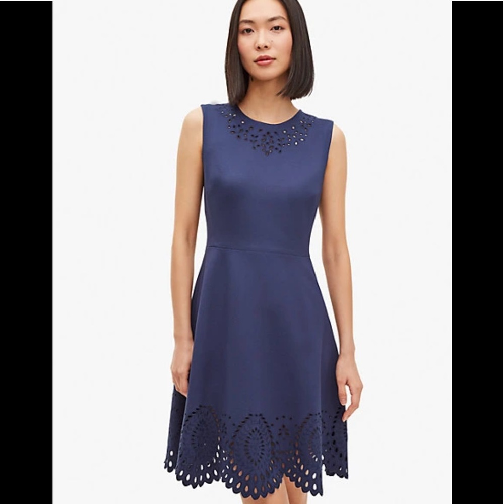 Kate Spade ♠️ sleeveless cutwork ponte dress